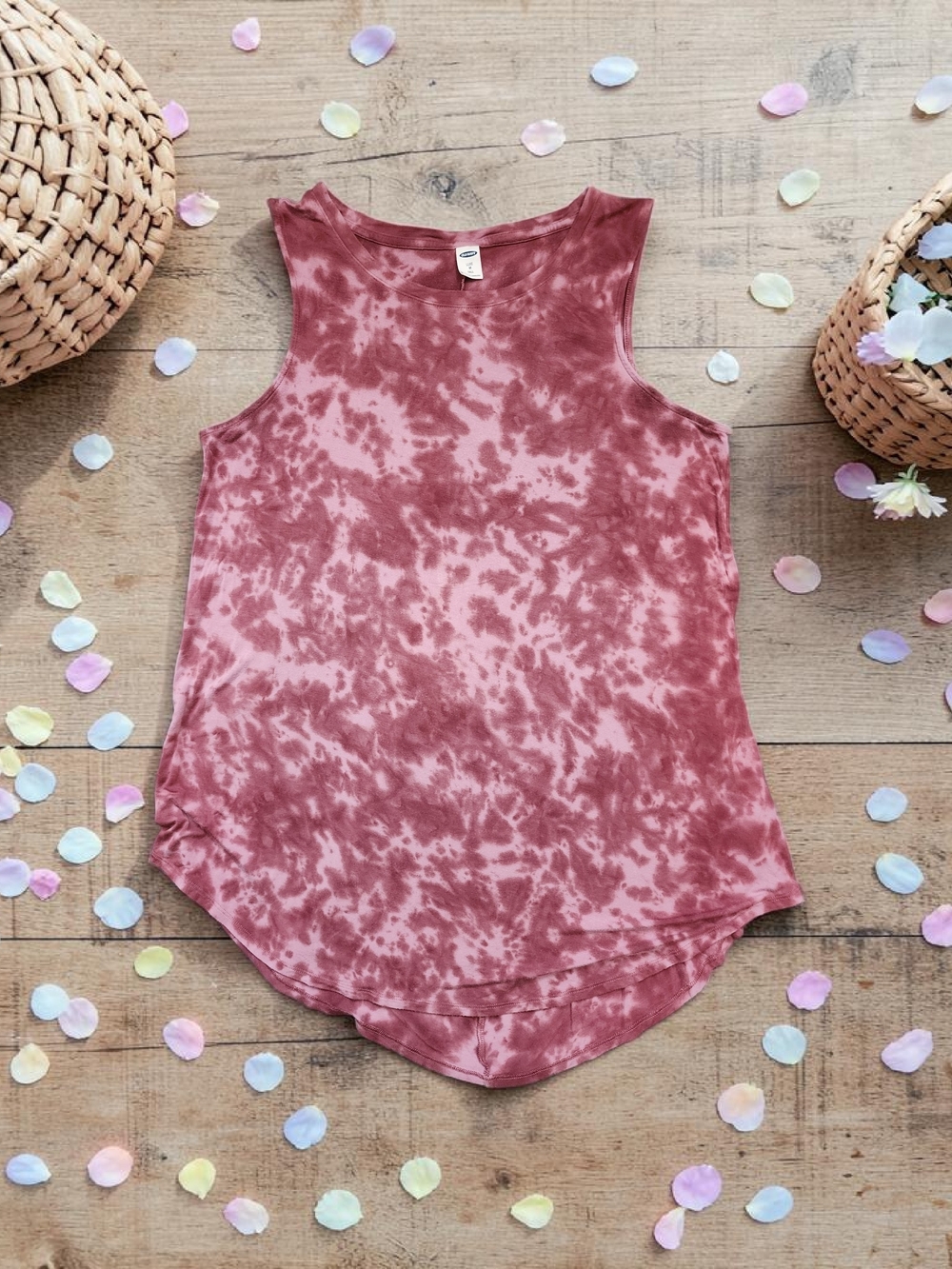 Old Navy Dusty Rose Tie-Dye Sleeveless Tank Top Size M Tall - Picture 1 of 7